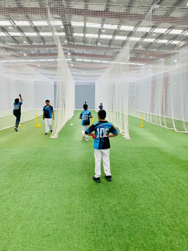 Indoor training lanes with bowling machines